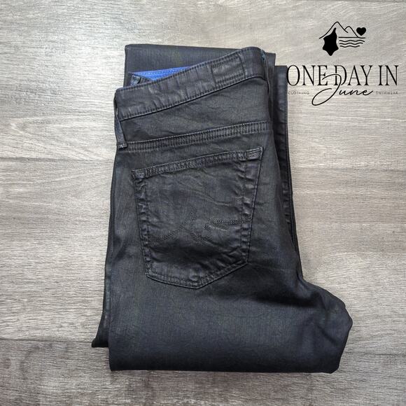 Adriano Goldschmied Coated Denim Straight Leg Jeans Size 27 (4) - Picture 6 of 6